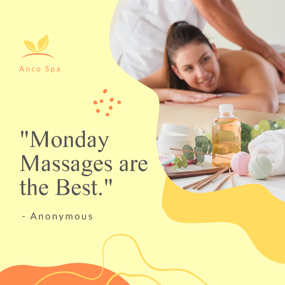 Free Monday Massage Quote Post, Instagram, Facebook Template