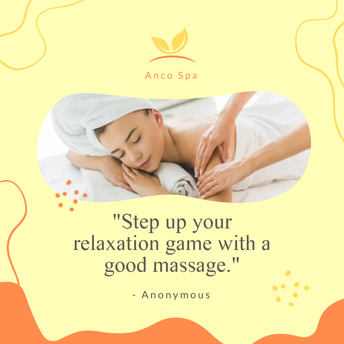 Free Relaxation Massage Quote Post, Instagram, Facebook Template