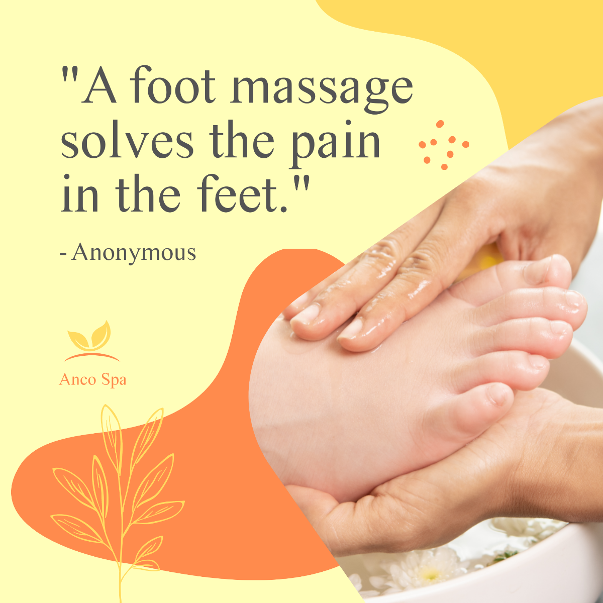Free Foot Massage Quote Post, Instagram, Facebook Template