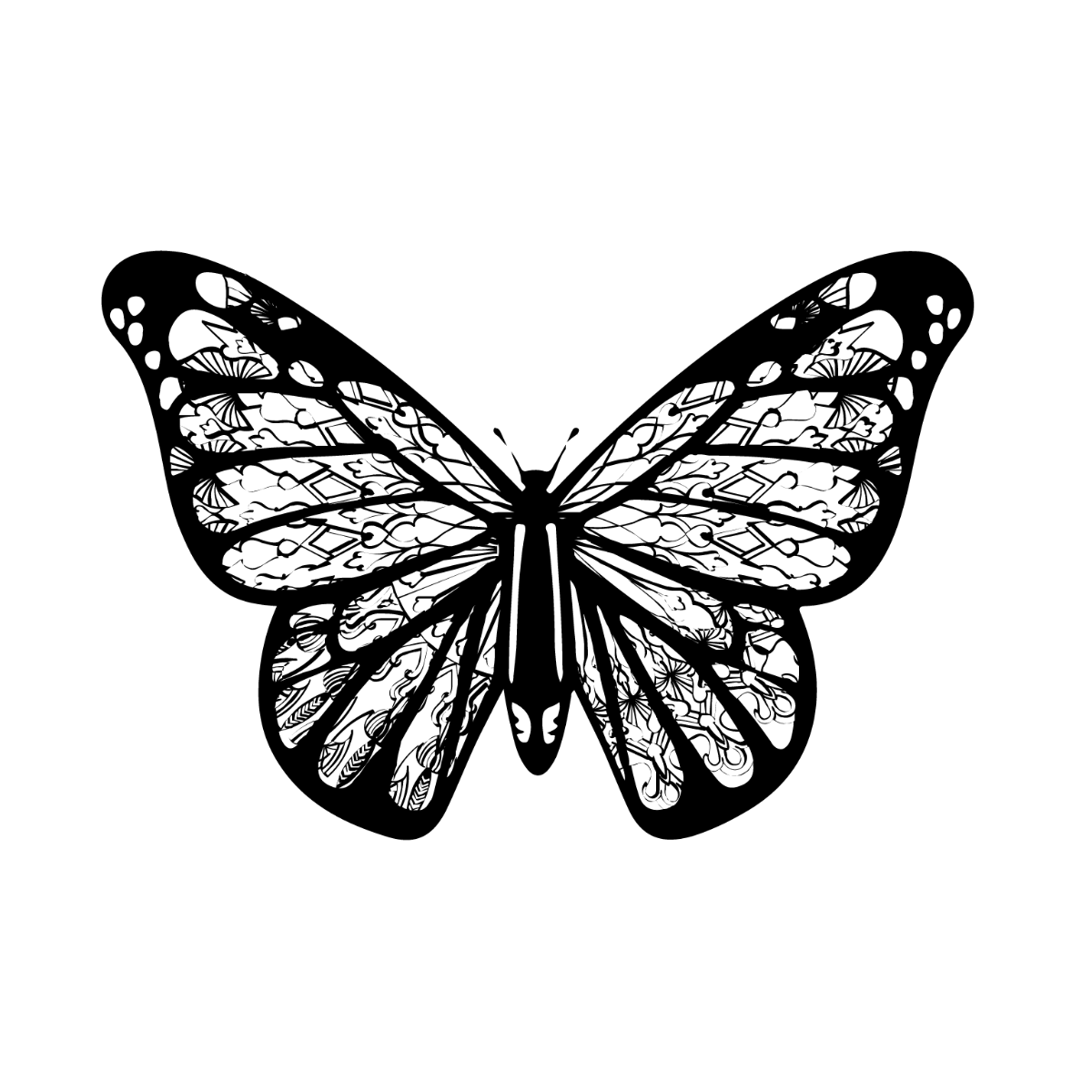 Free Mandala Butterfly Vector Template