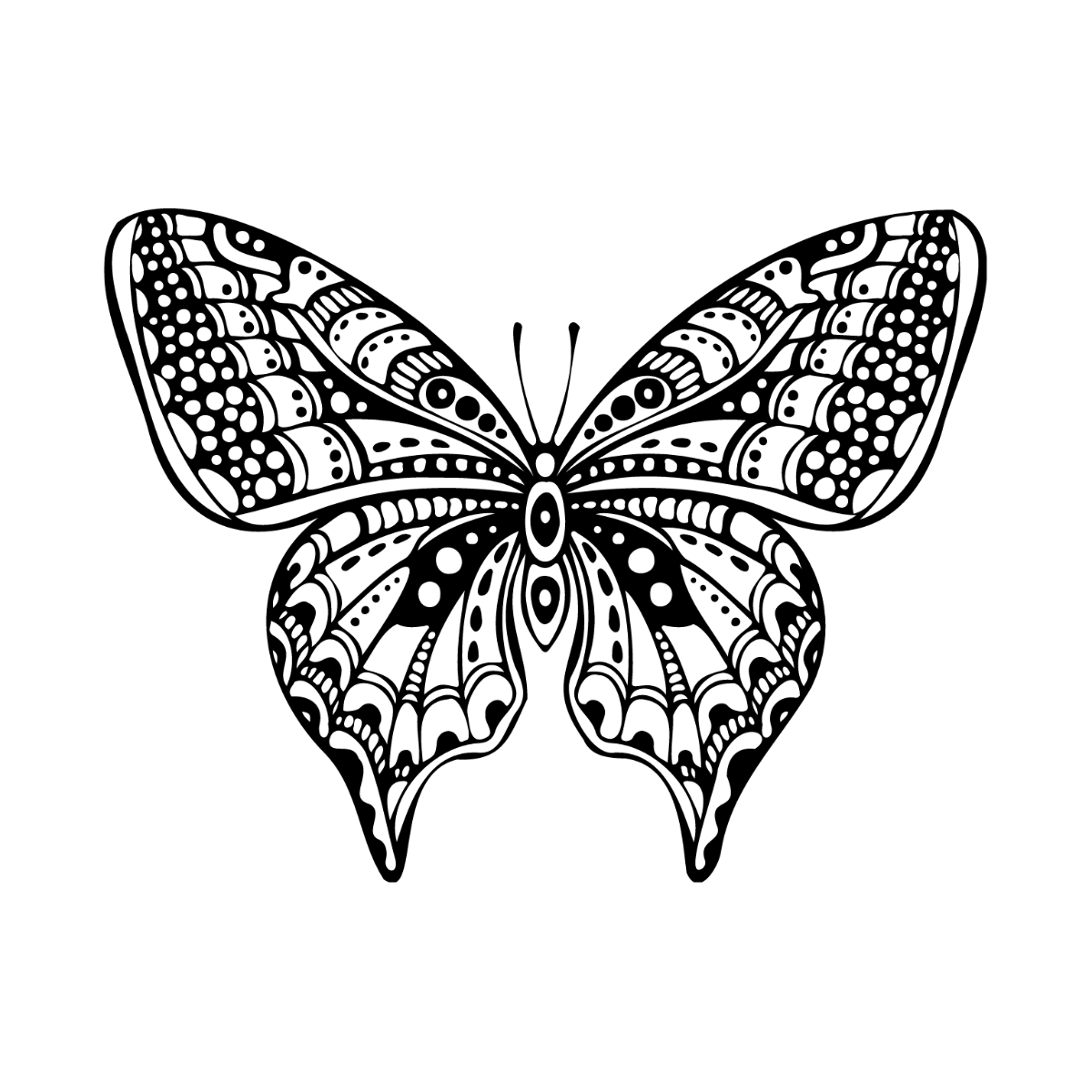 Free Ornate Butterfly Vector Template