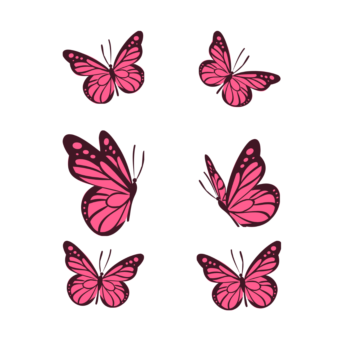 Free Pink Butterfly Vector Template