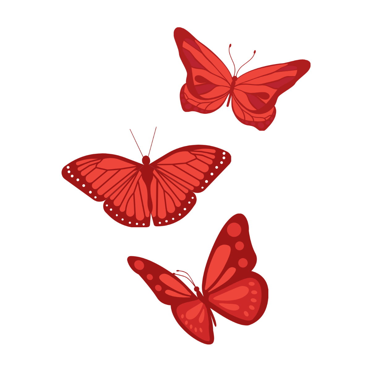Free Red Butterfly Vector Template