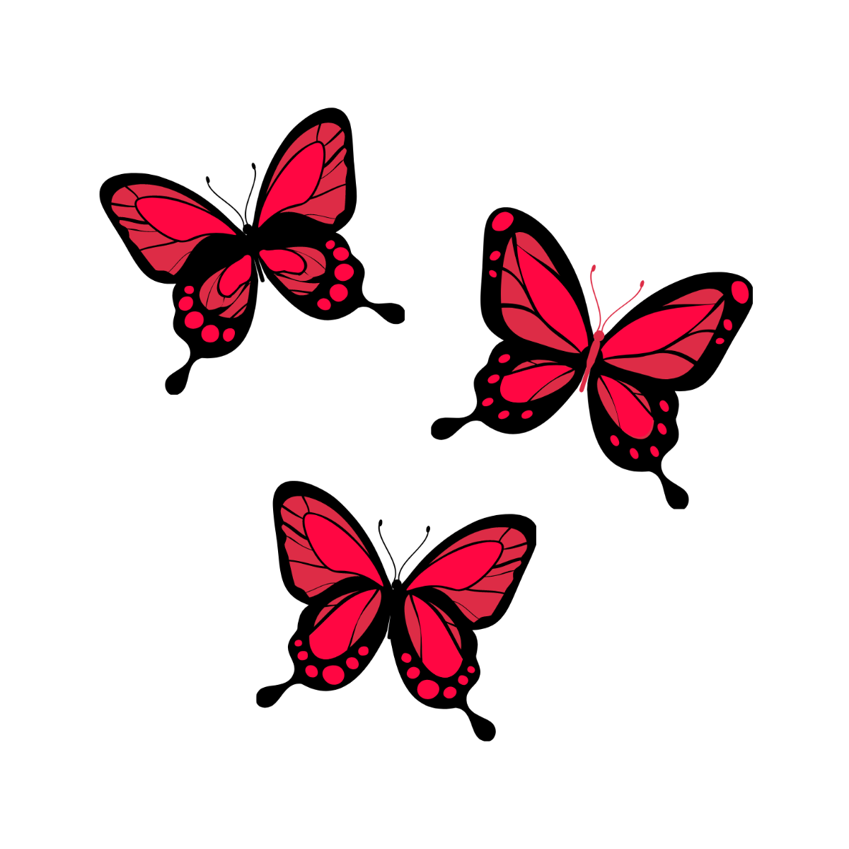 Free Black and Red Butterfly Vector Template