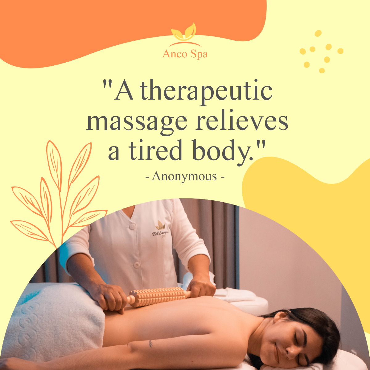 Free Therapeutic Massage Quote Post, Instagram, Facebook Template
