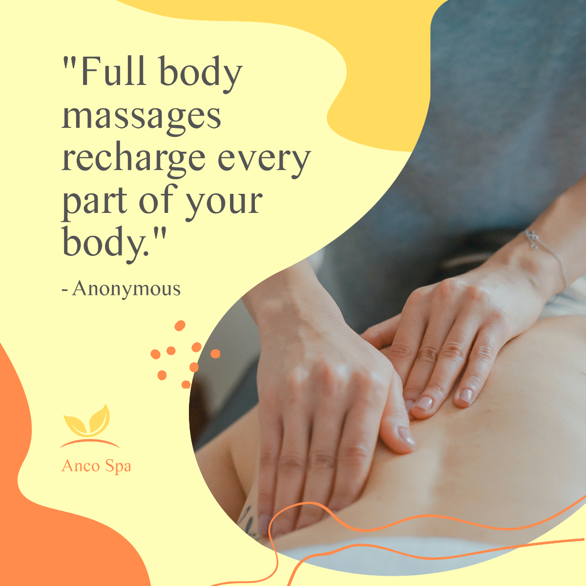 Full Body Massage Quote Post, Instagram, Facebook Template