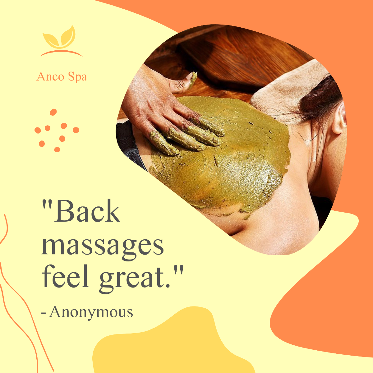 Free Back Massage Quote Post, Instagram, Facebook Template