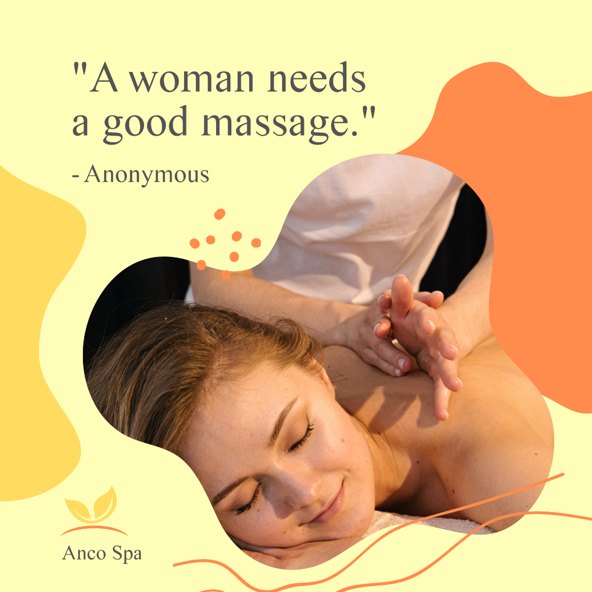 Woman Massage Quote Post, Instagram, Facebook Template