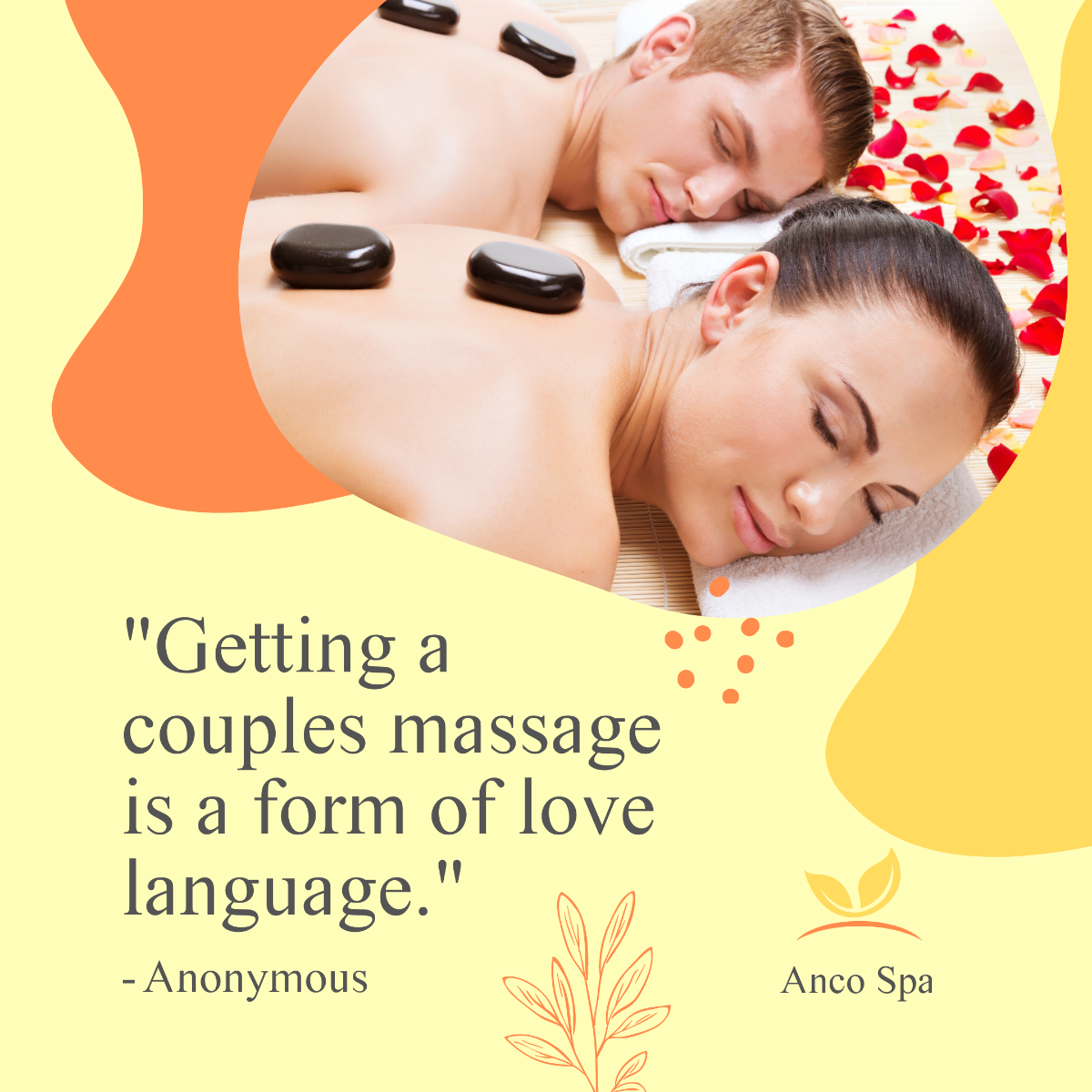 Couples Massage Quote Post, Instagram, Facebook Template