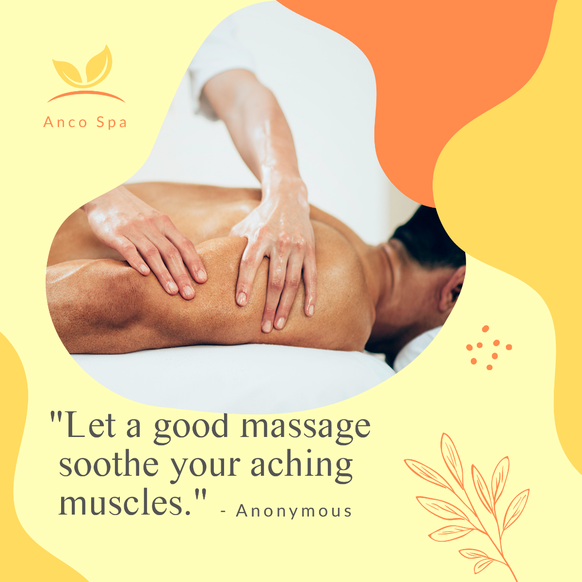Massage Advertisement Quote Post, Instagram, Facebook Template