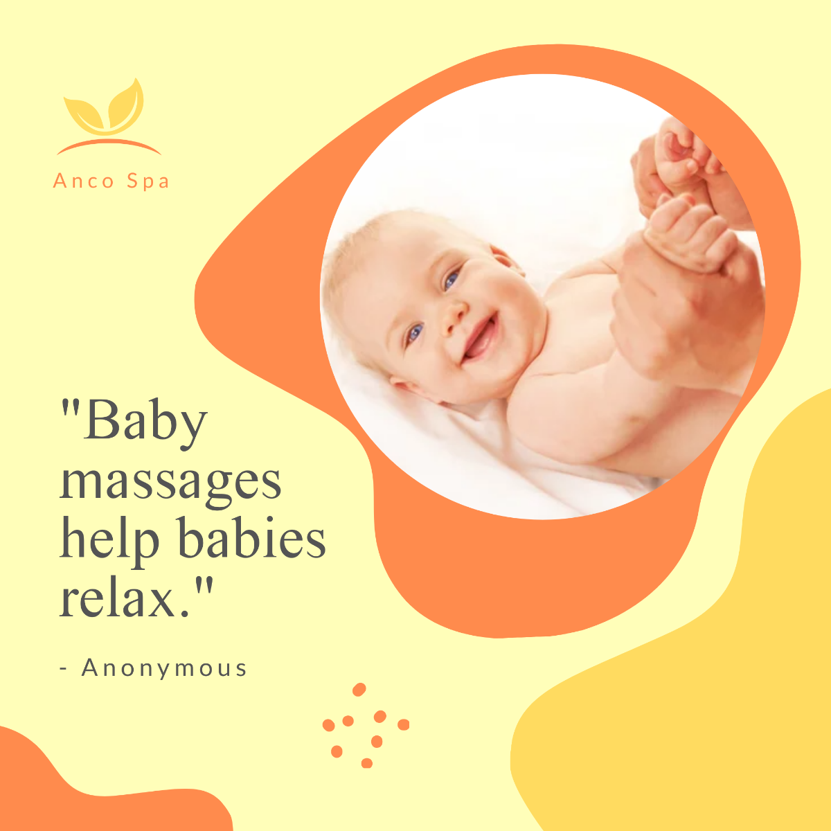 Free Baby Massage Quote Post, Instagram, Facebook Template