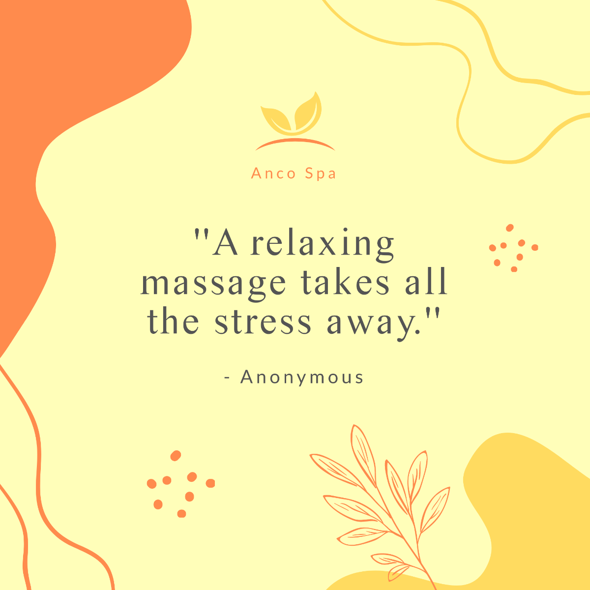 Massage Promotion Quote Post, Instagram, Facebook Template