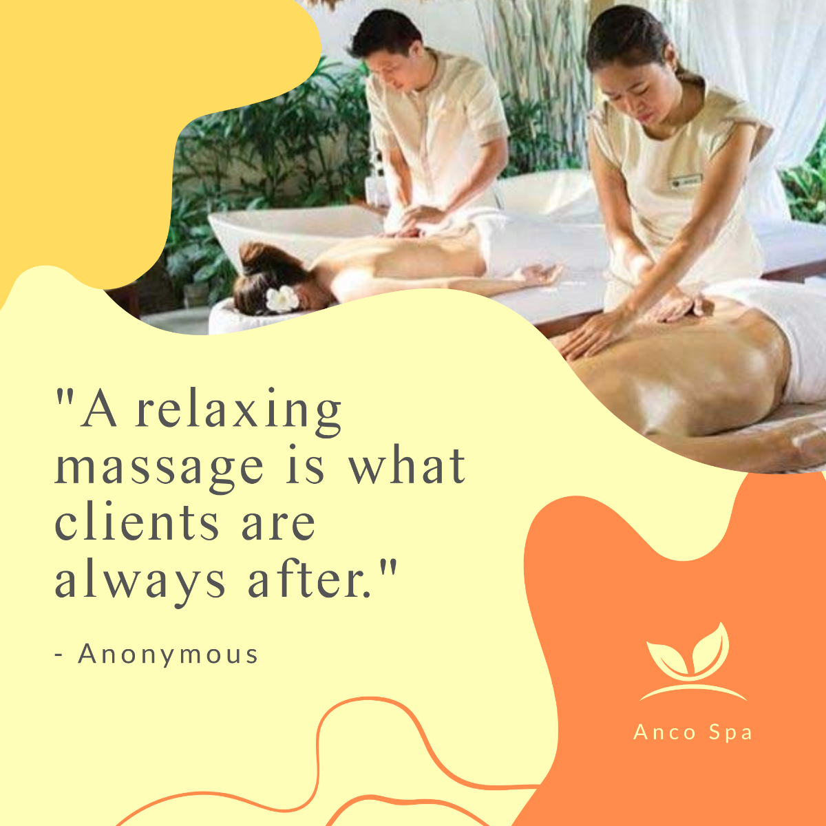 Free Massage Quote For Clients Post, Instagram, Facebook Template