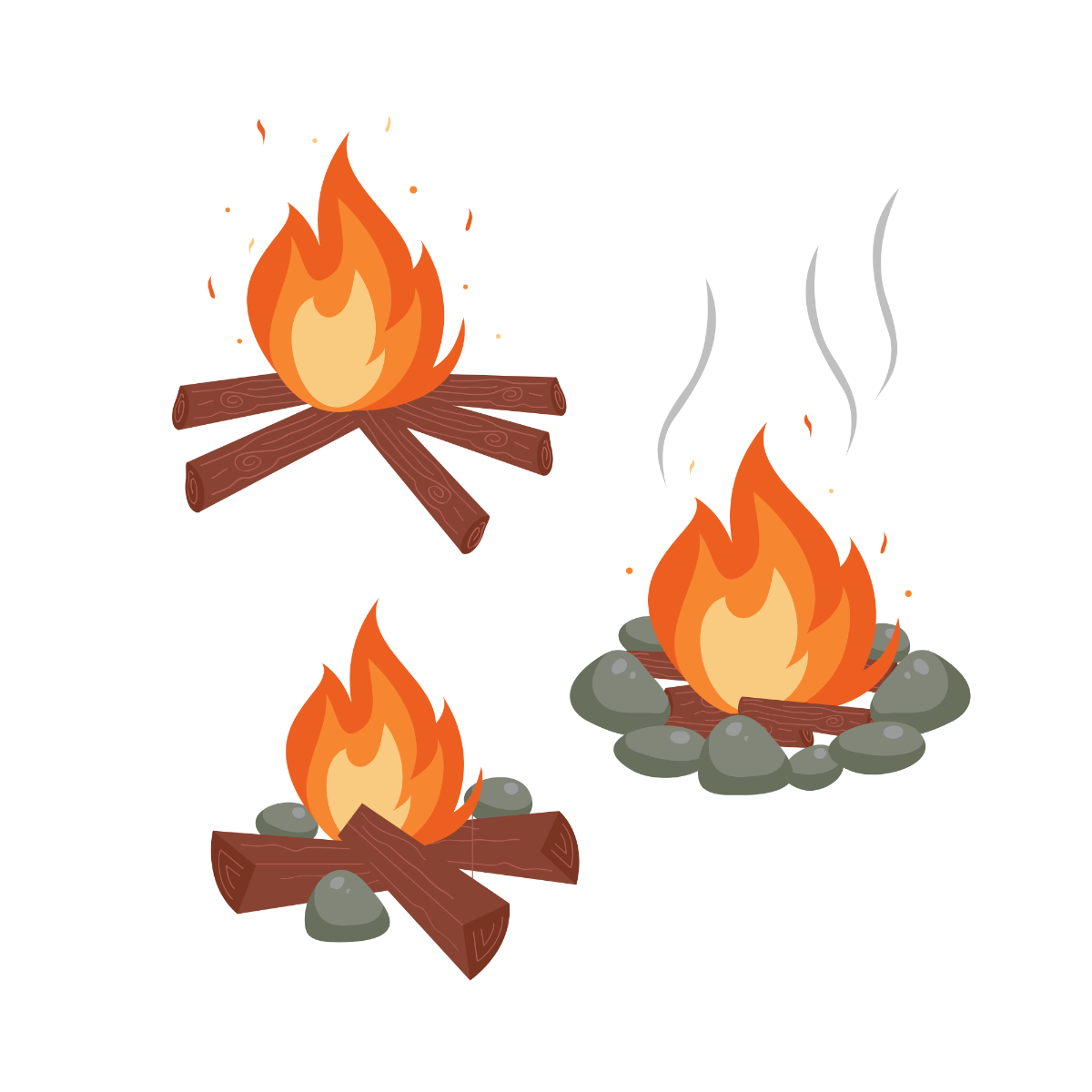 Camp Fire Vector Template