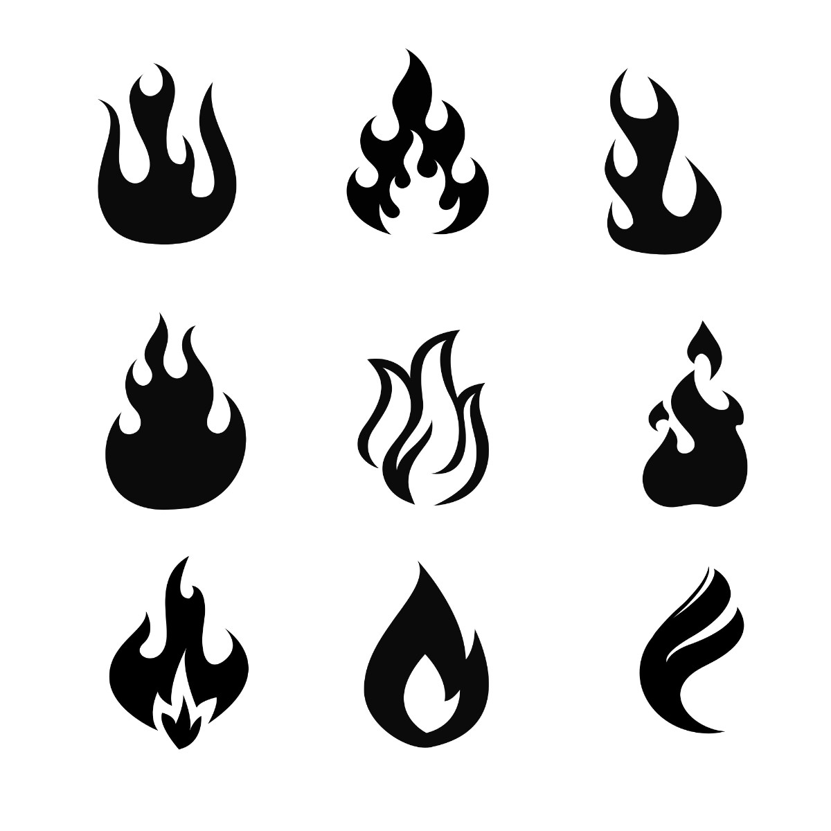 Black And White Fire Vector Template