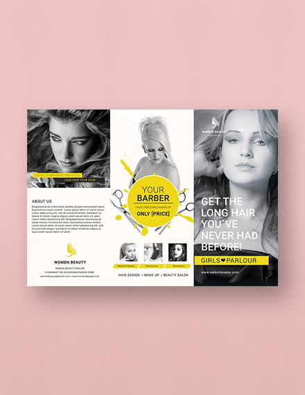 Free A Beauty Parlor TriFold Brochure Template
