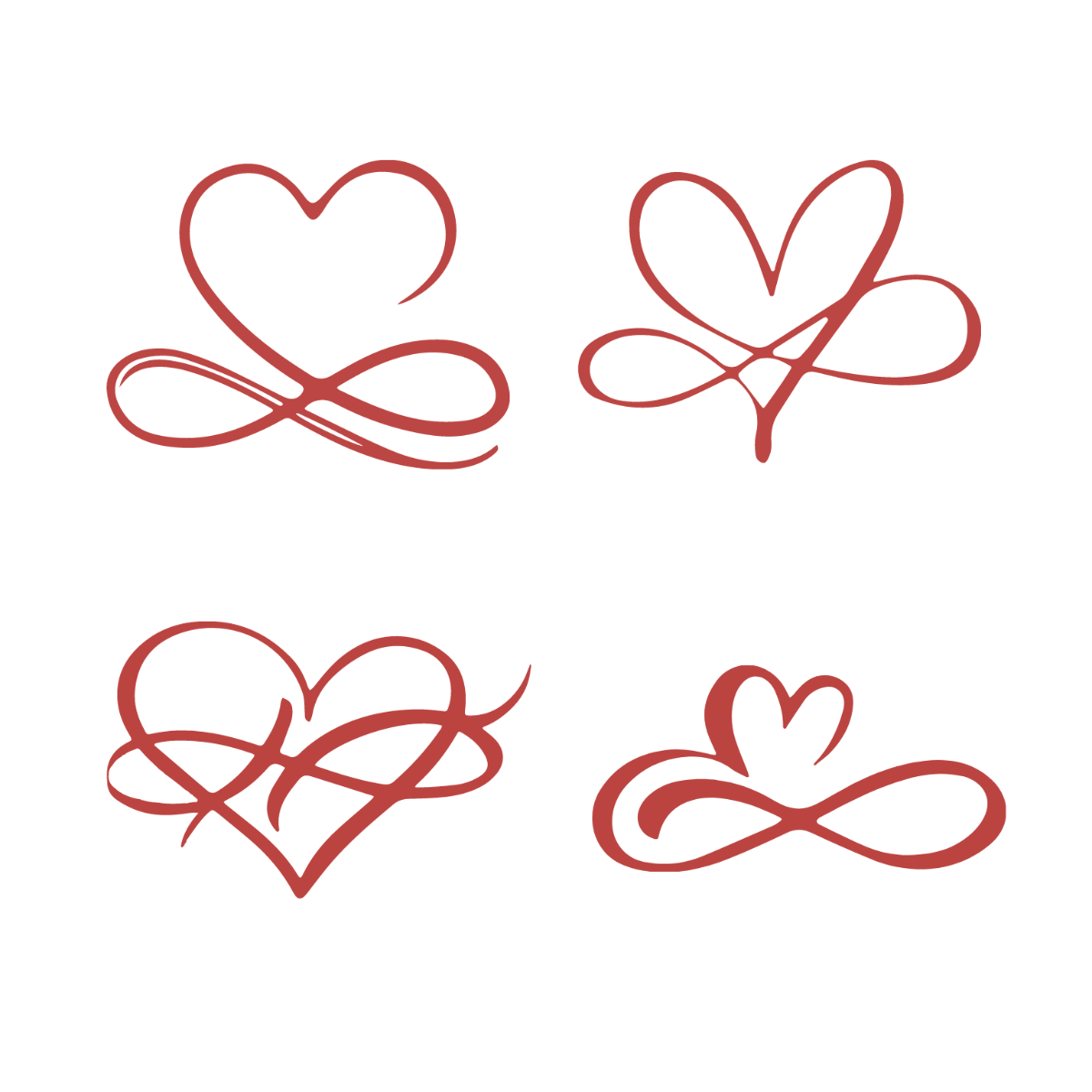 Red Infinity Heart Vector Template
