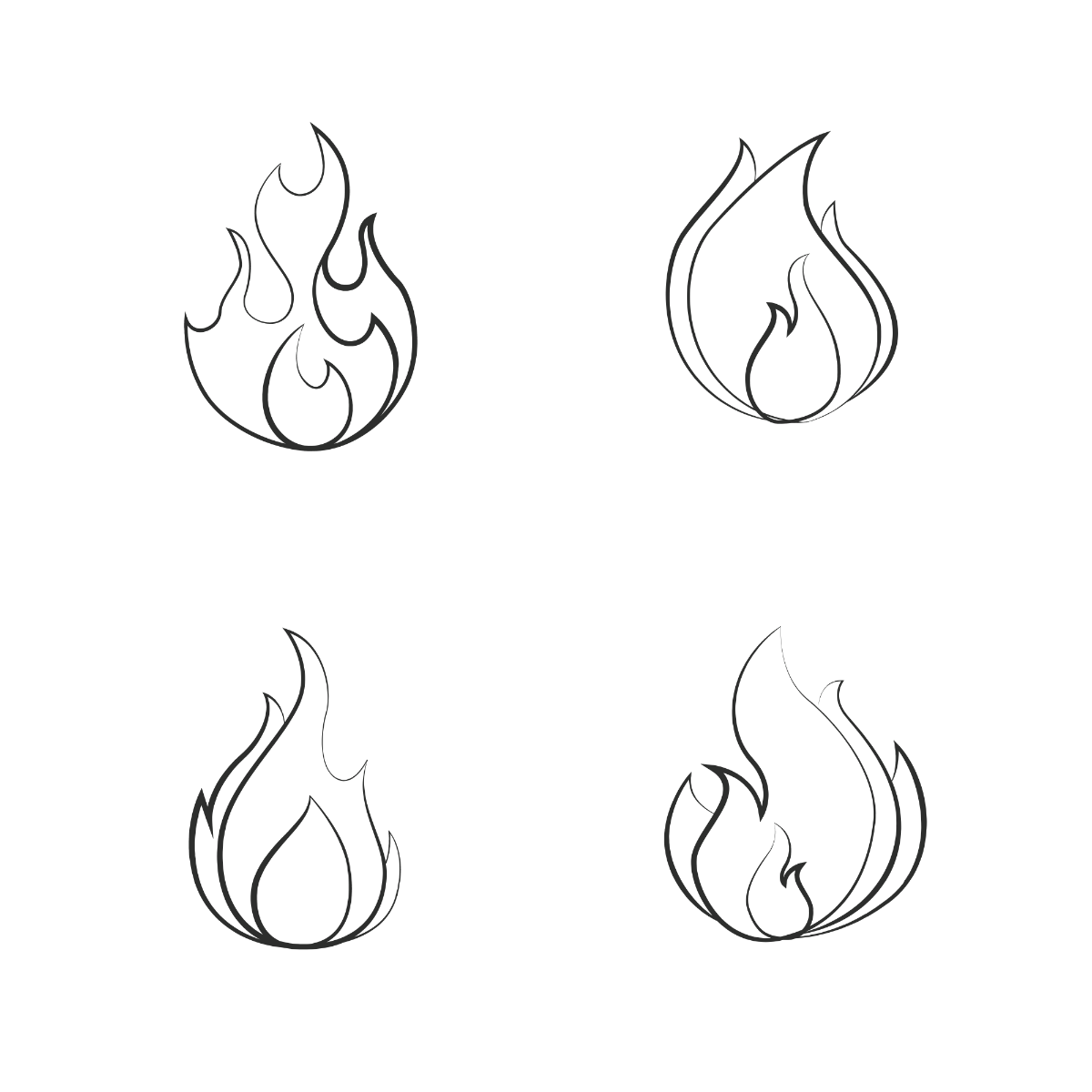 Flame Outline Vector Template