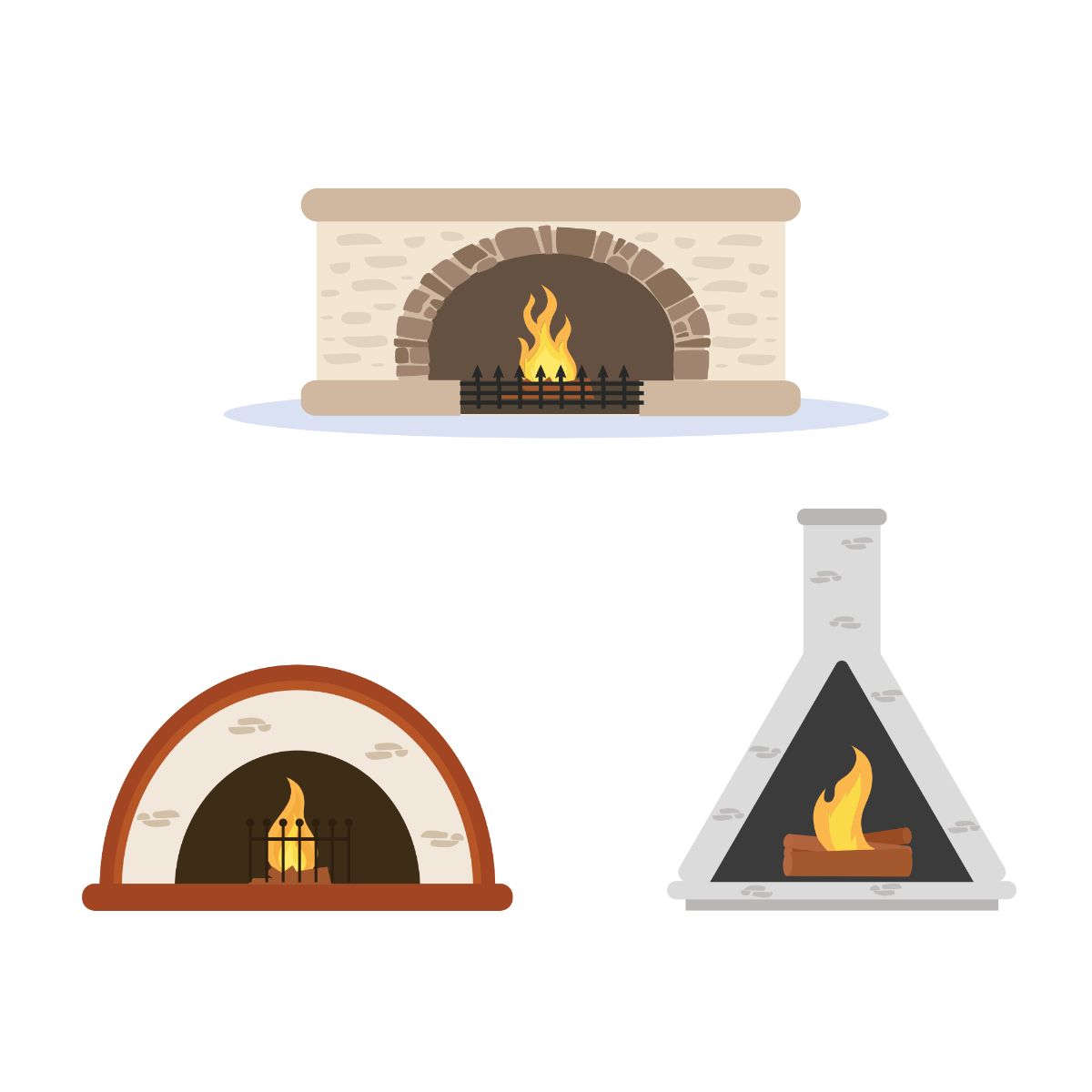 Fire Place Vector Template