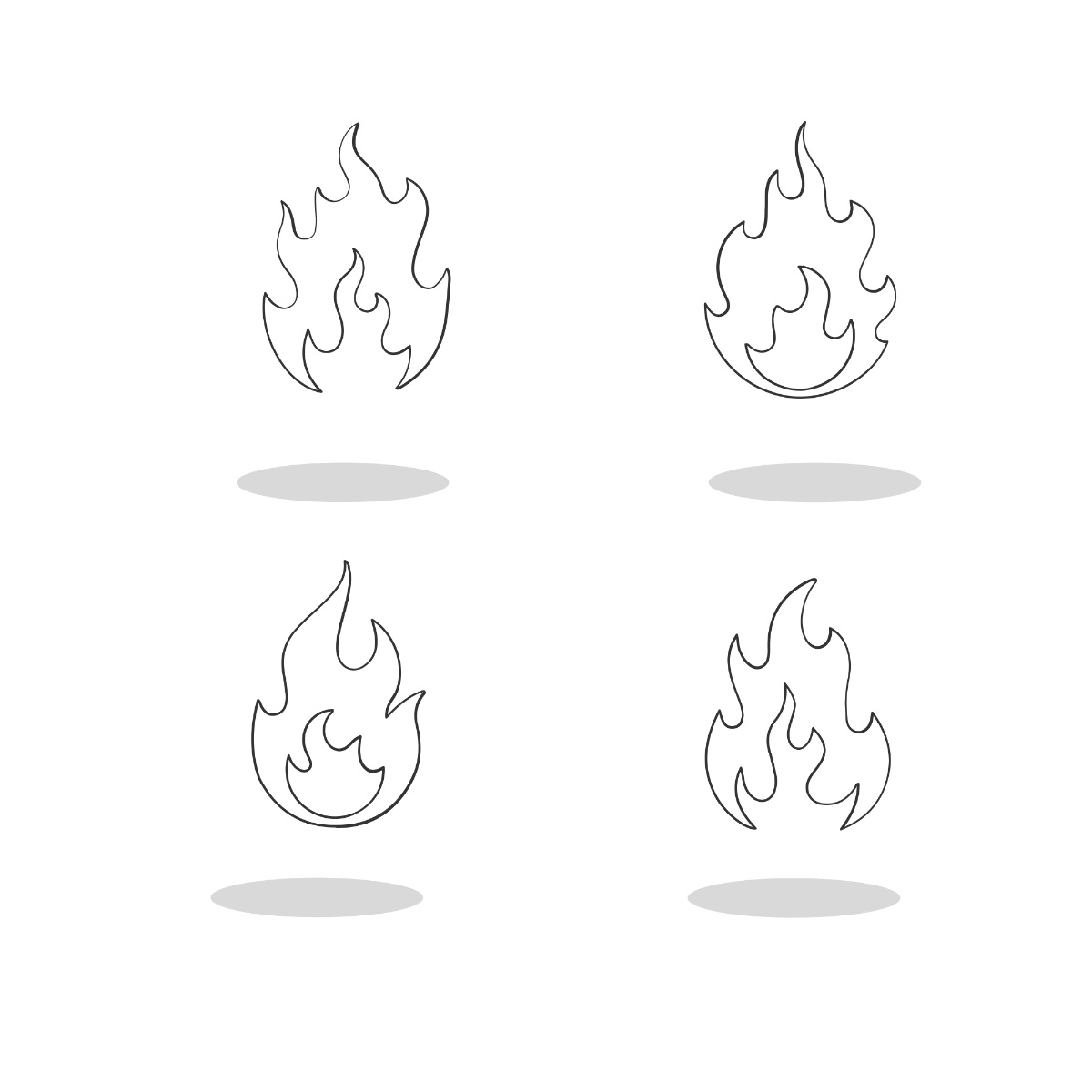 White Fire Vector Template