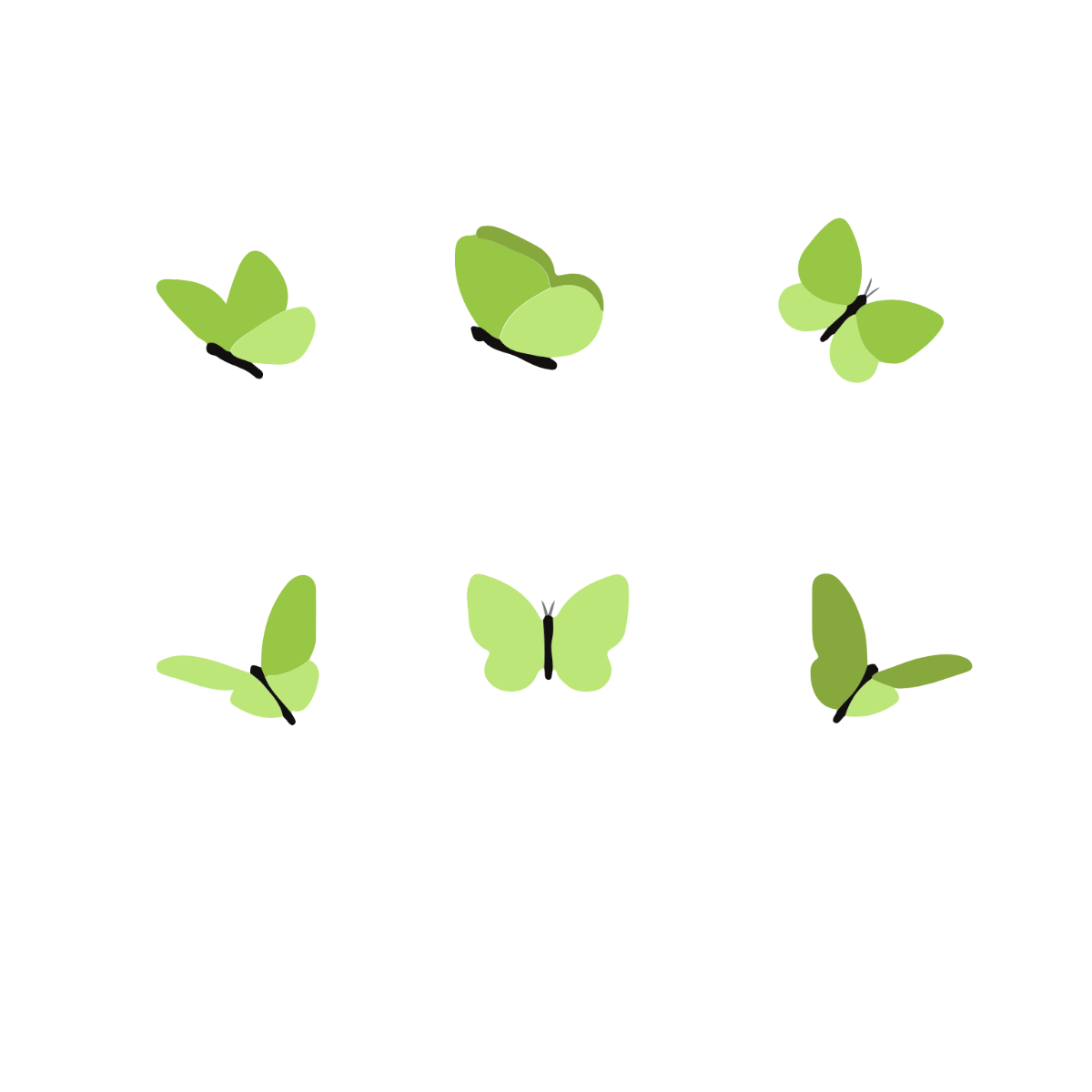 Free Green Butterfly Vector Template