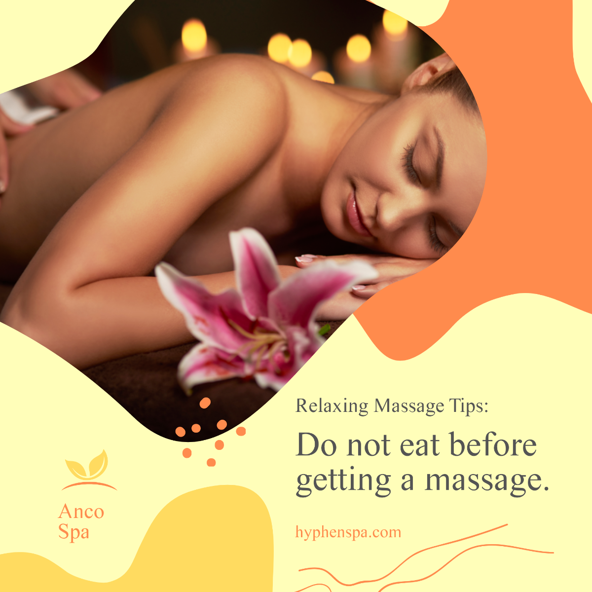 Relaxing Massage Tips And Tricks Post, Instagram, Facebook Template