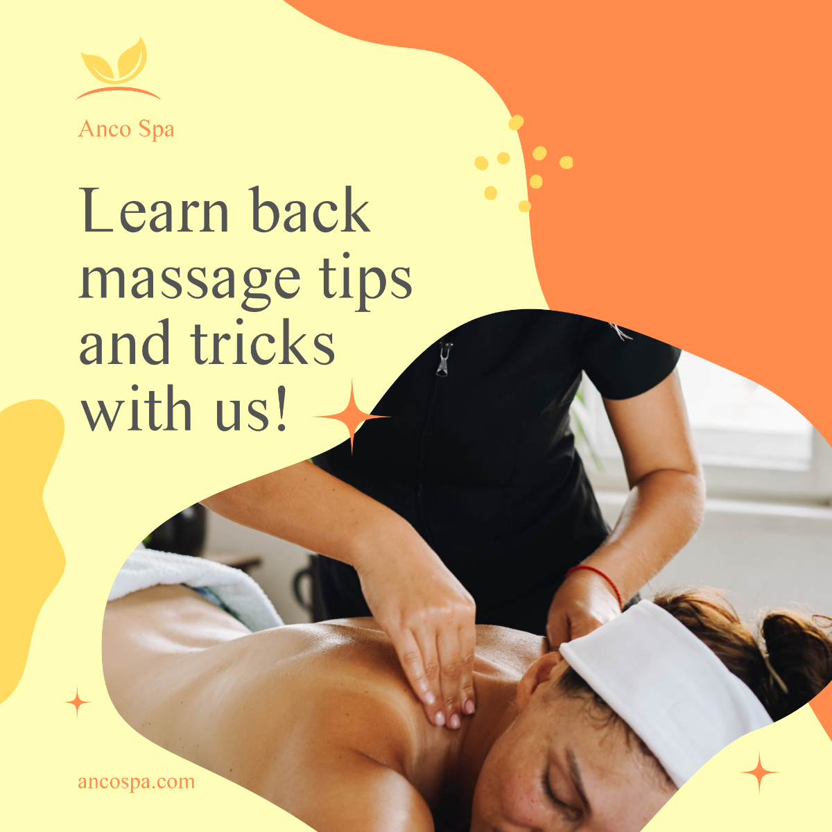 Back Massage Tips And Tricks Post, Instagram, Facebook Template