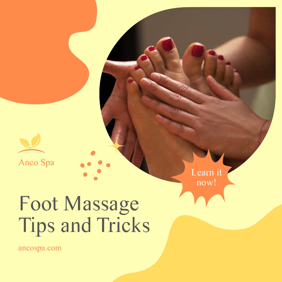 Foot Massage Tips And Tricks Post, Instagram, Facebook Template