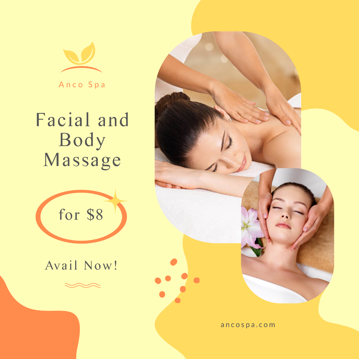 Massage Center Offer Post, Instagram, Facebook Template