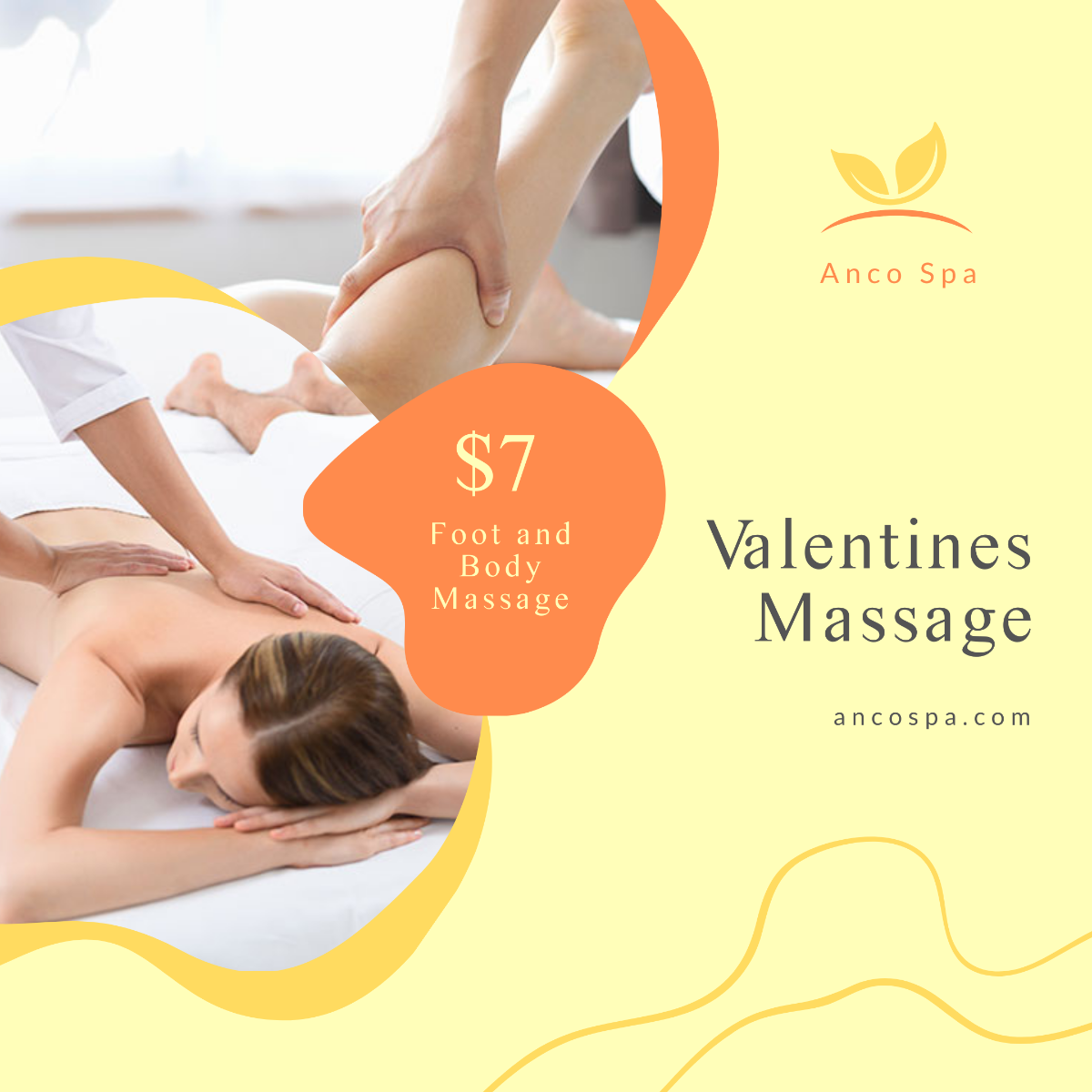 Valentines Massage Deal Post, Instagram, Facebook Template