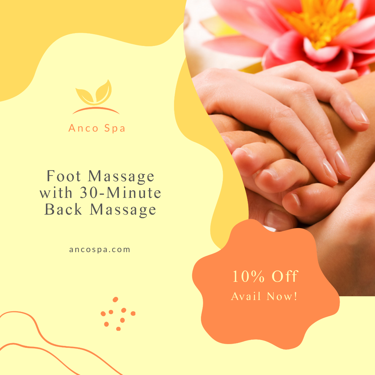 Free Foot Massage Offer Post, Instagram, Facebook Template