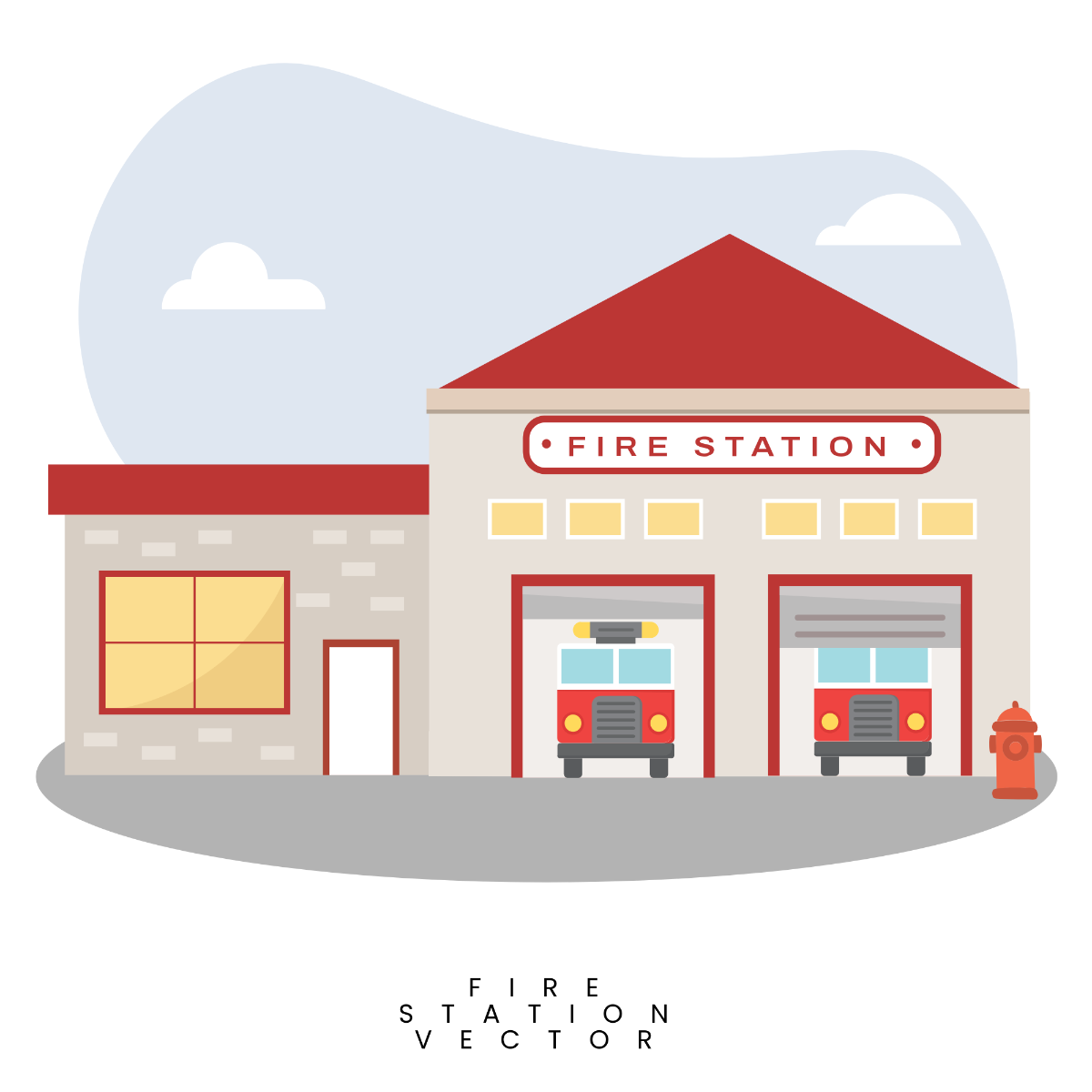 Fire Station Vector Template
