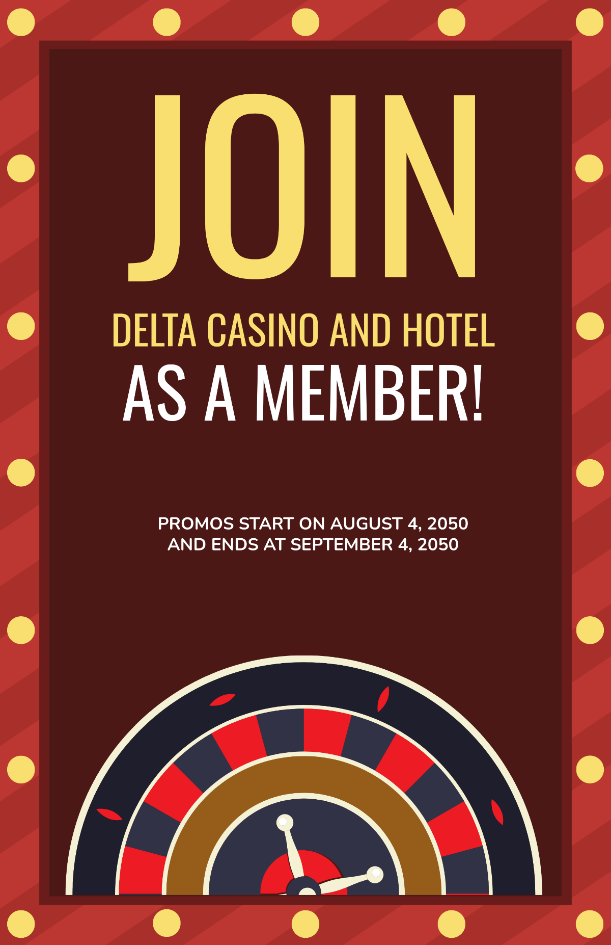 Free Casino Membership Poster Template