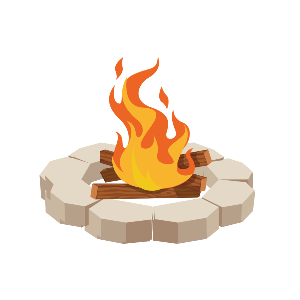 Fire Pit Vector Template