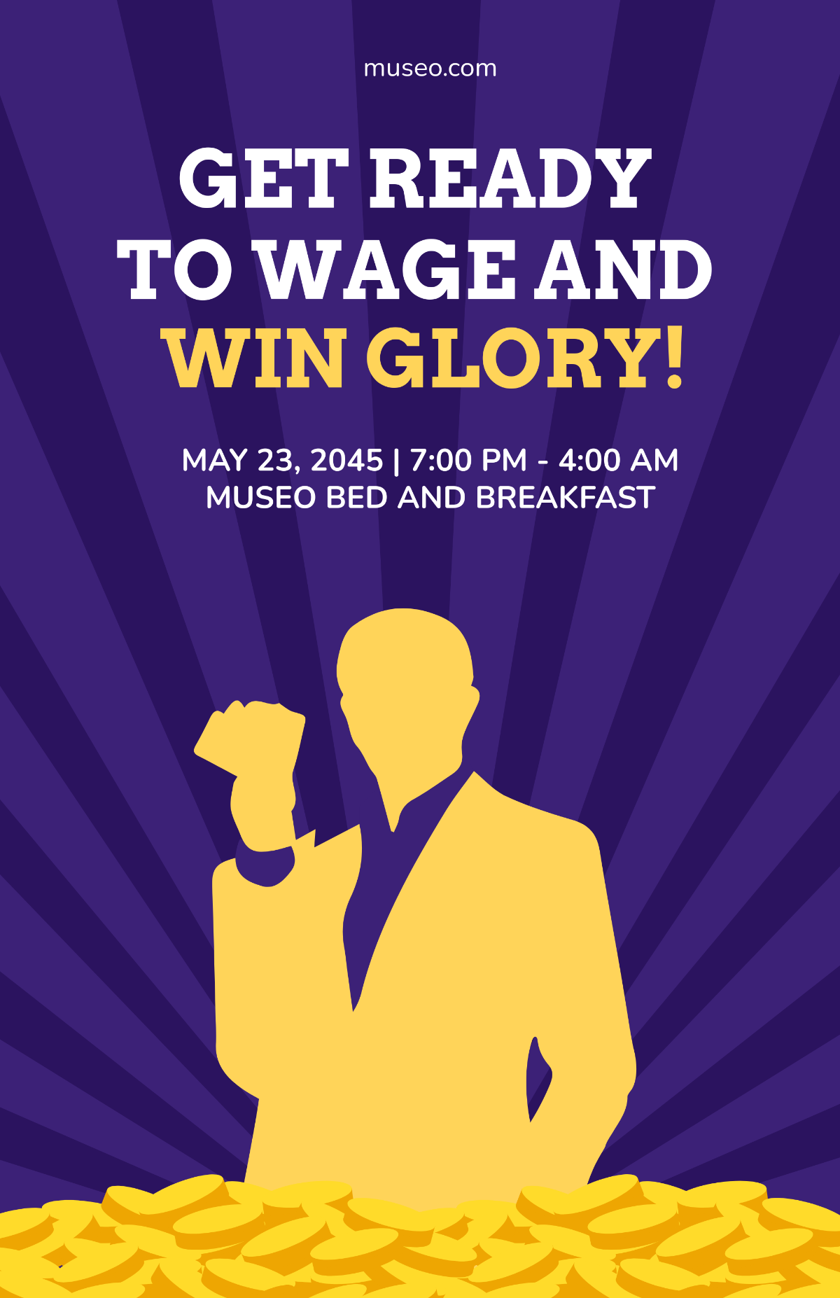Free Casino Event Poster Template to Edit Online