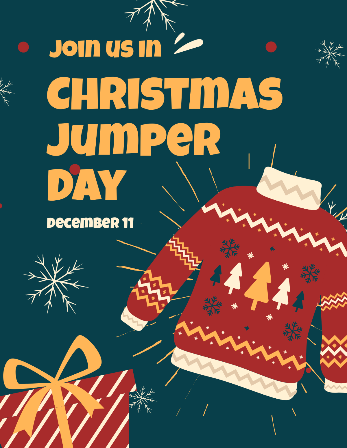 Free Christmas Jumper Day Flyer Template