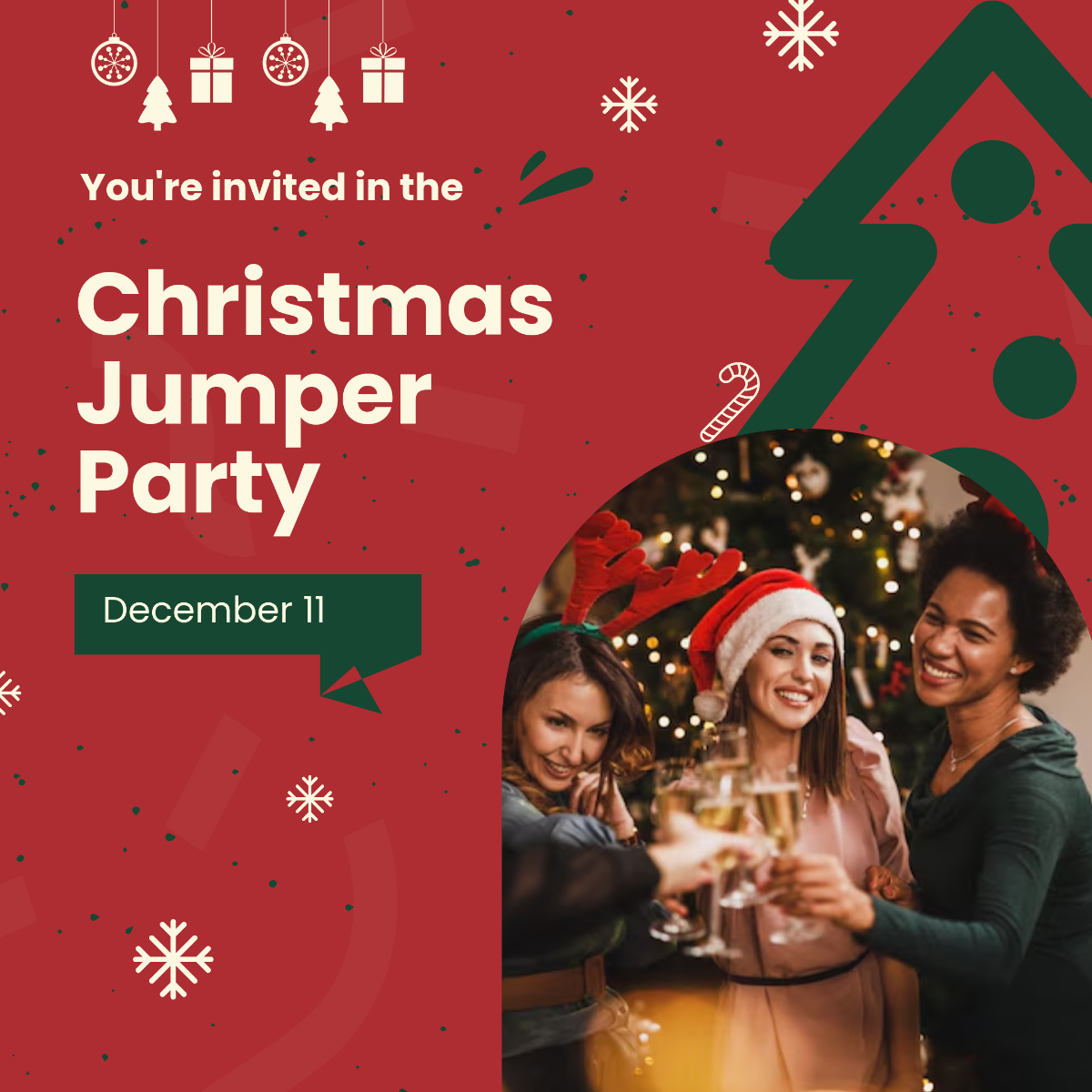 Free Christmas Jumper Party Instagram Post Template
