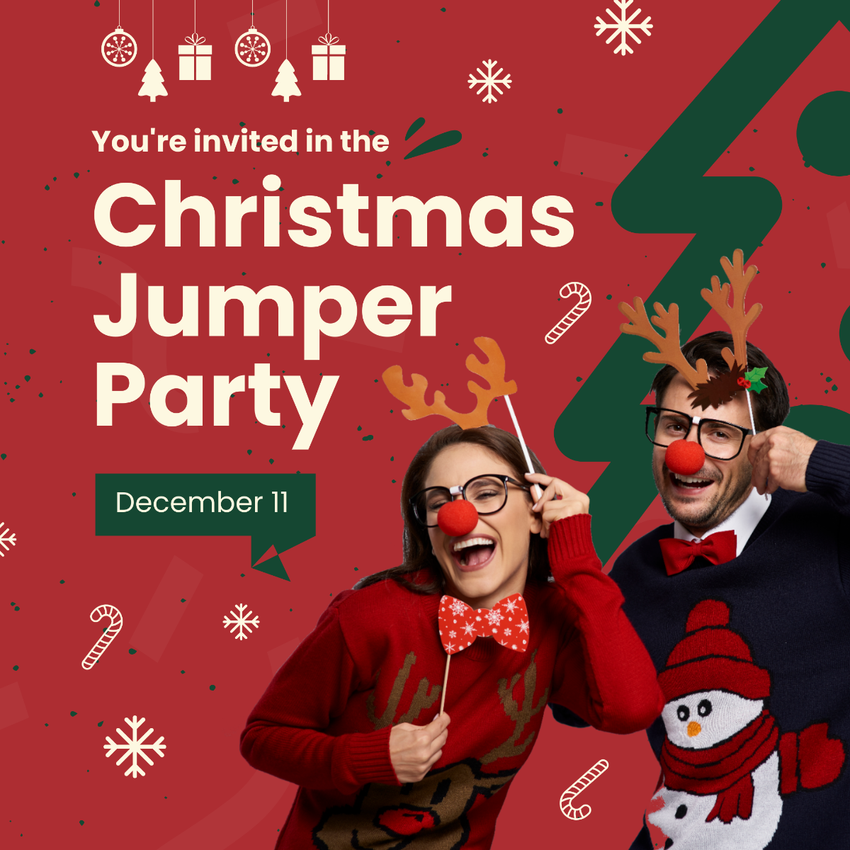 Christmas Jumper Party Instagram Post Template