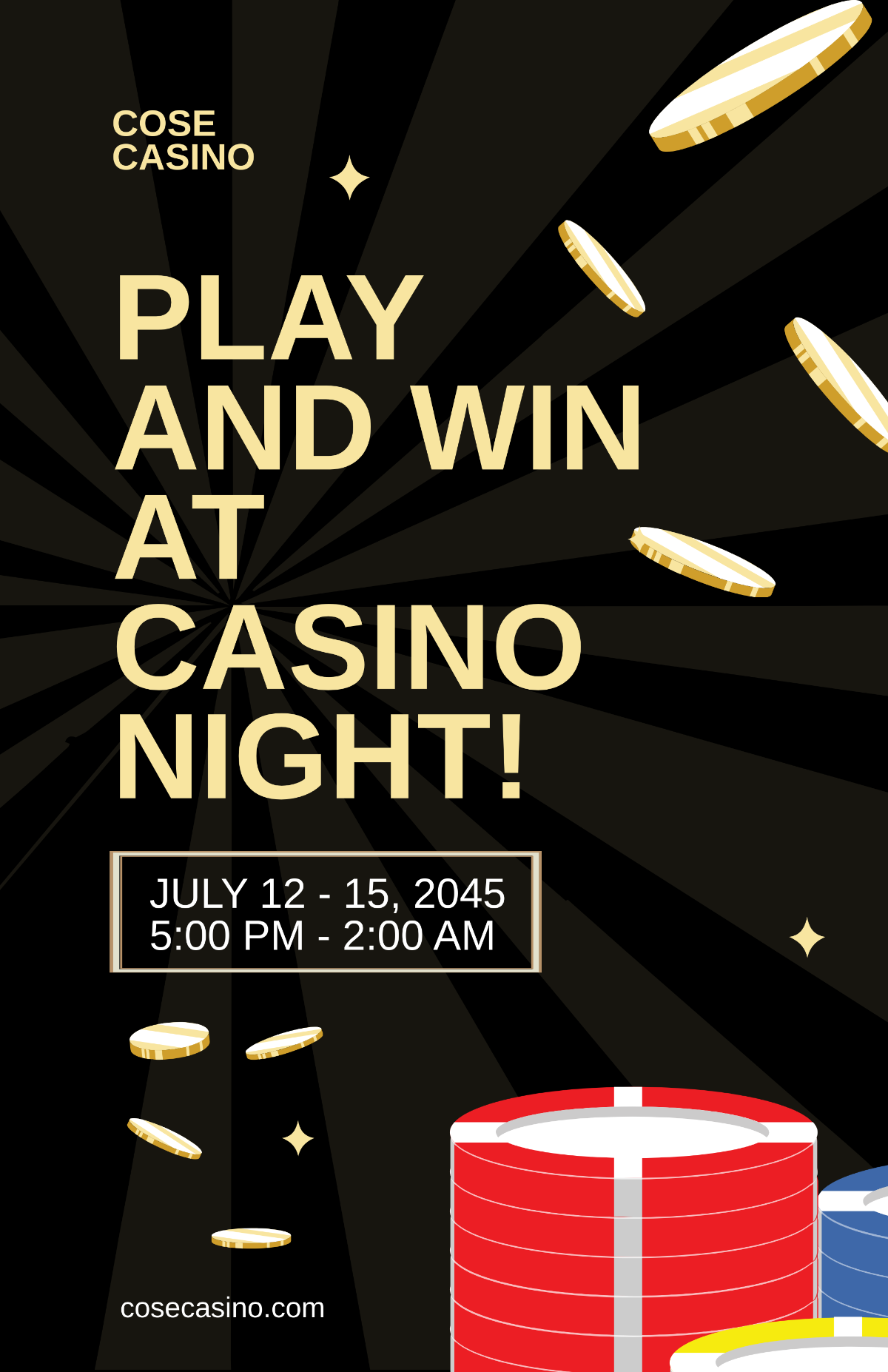 Free Casino Advertising Poster Template to Edit Online