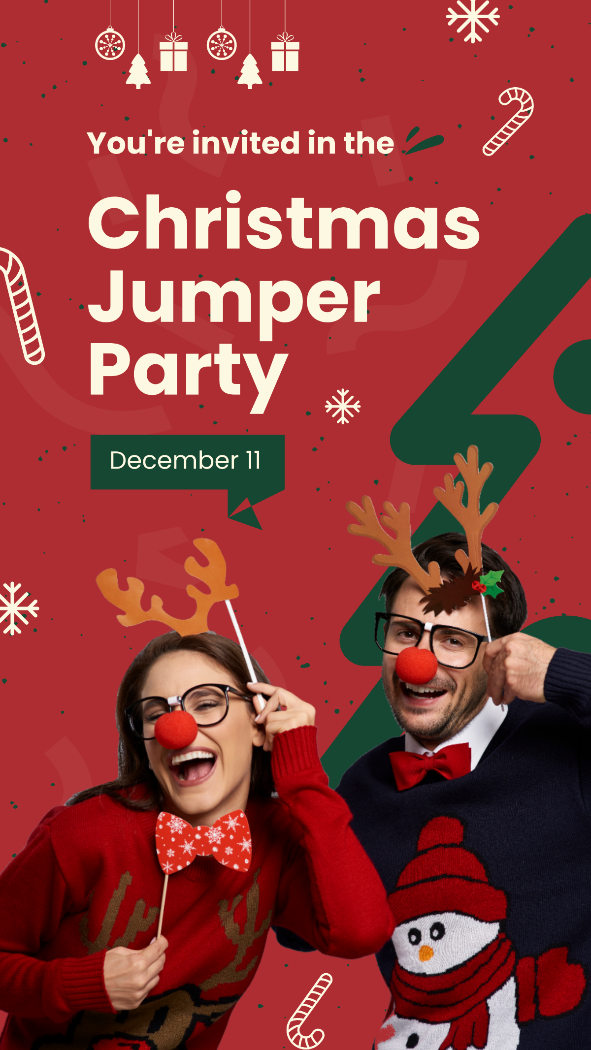 Free Christmas Jumper Party Whatsapp Post Template