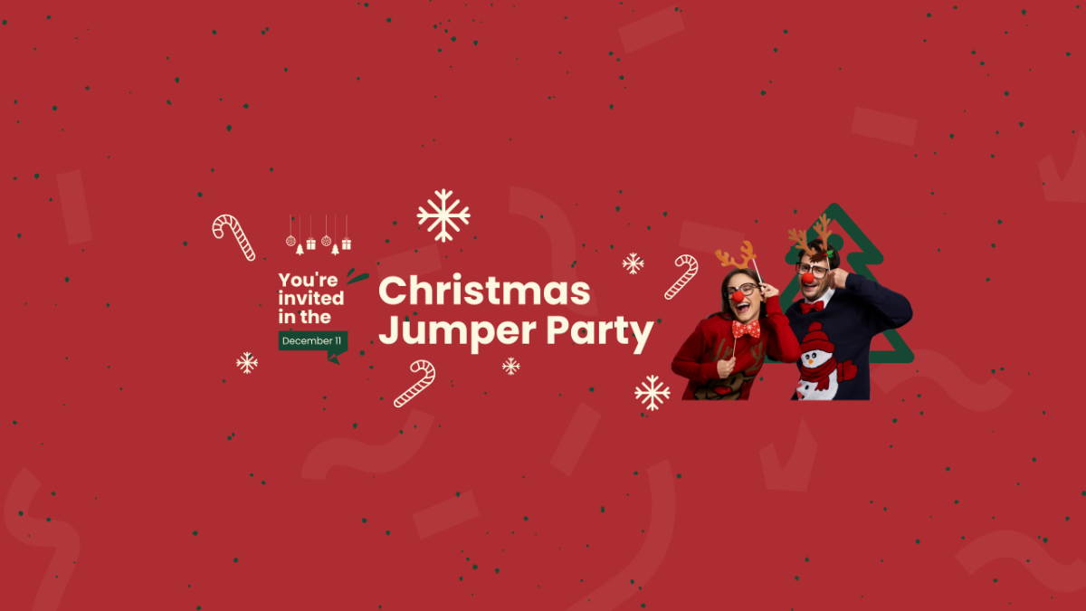 Christmas Jumper Party Youtube Banner Template