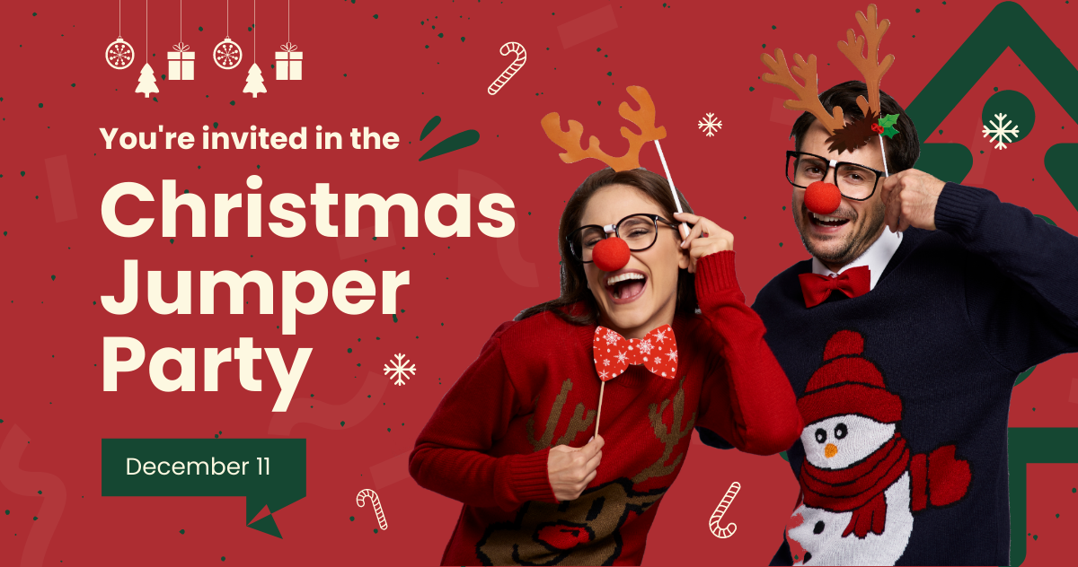 Free Christmas Jumper Party Facebook Post Template