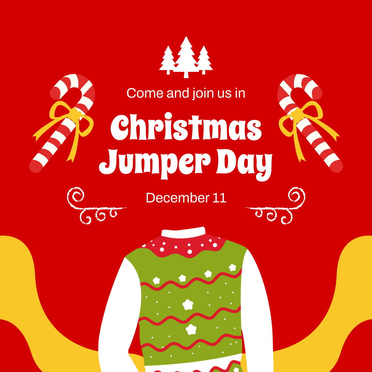 Free Christmas Jumper Day Event Instagram Post Template