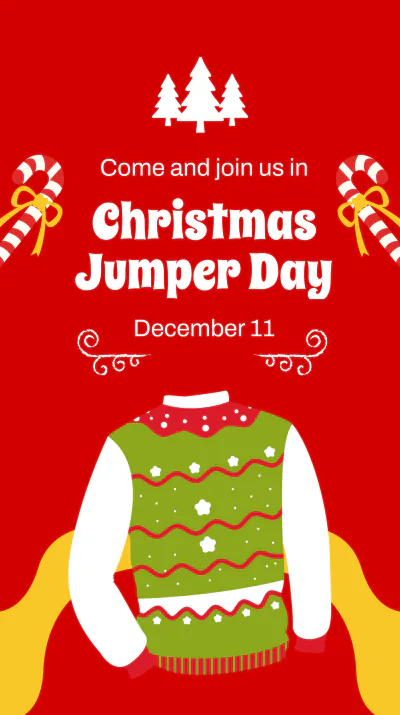 Free Christmas Jumper Day Event Instagram Story Template to Edit Online