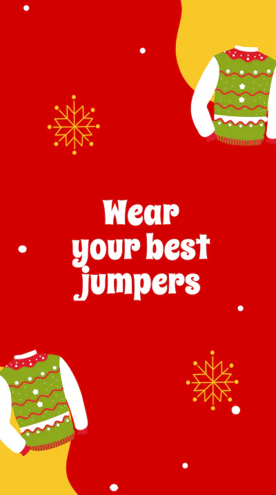 Free Christmas Jumper Day Event Instagram Story Template to Edit Online