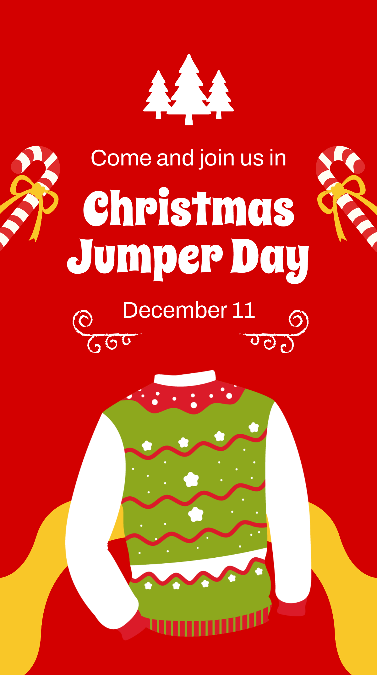 Free Christmas Jumper Day Event WhatsApp Post Template