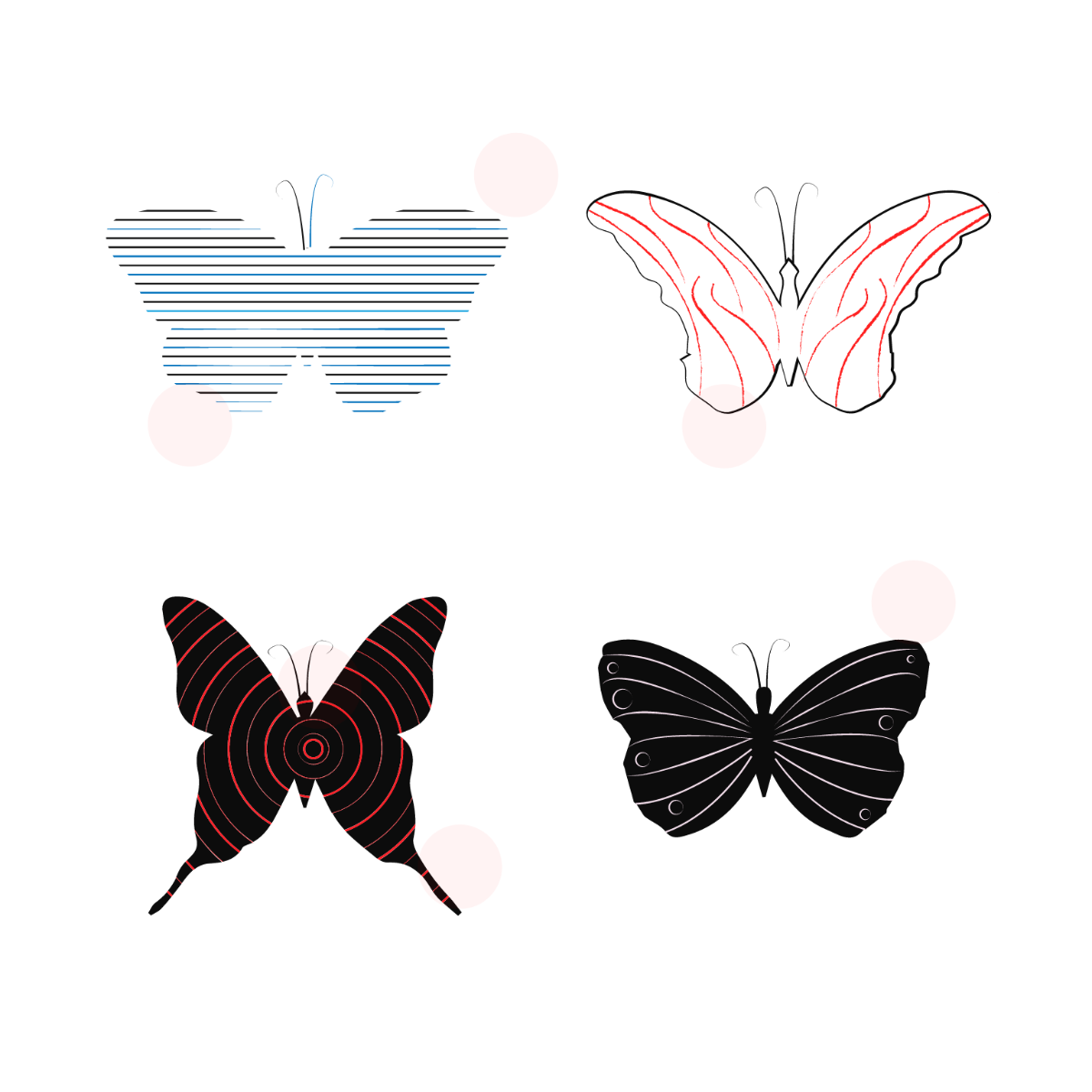 Free Butterfly Line Vector Template