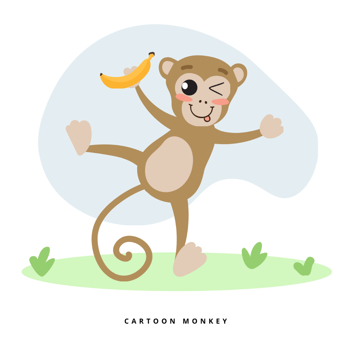 Monkey Cartoon Vector Template