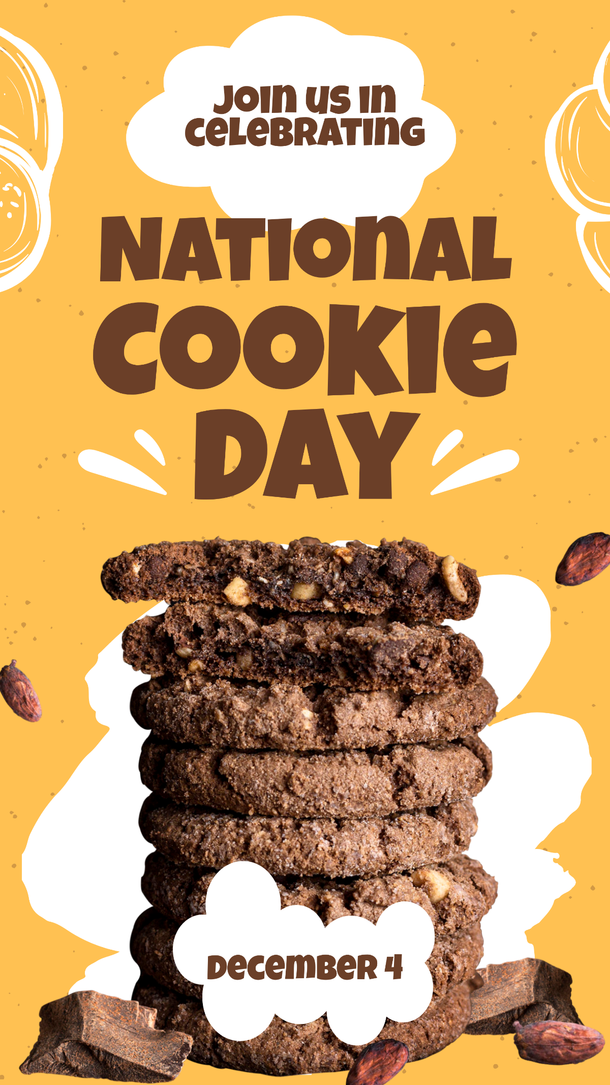 Free National Cookie Day Whatsapp Post Template