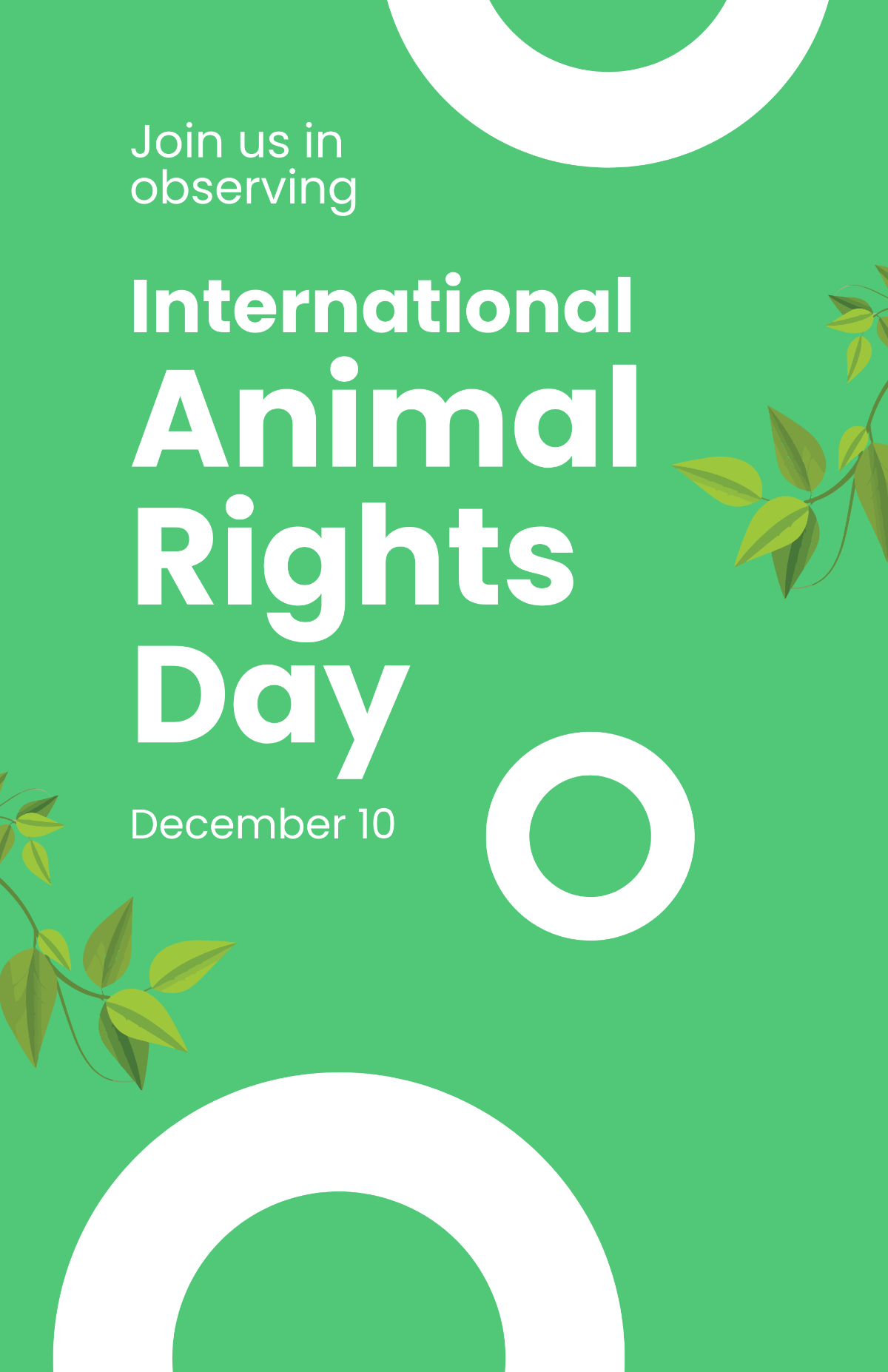 Free International Animal Rights Day Poster Template